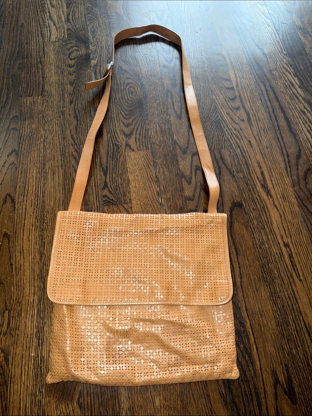 HOBO Perforated Tan Leather Crossbody